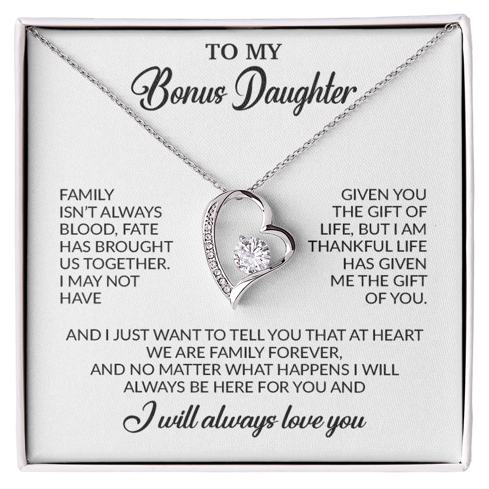 To My Bonus Daughter Necklace, Gift for Bonus Daughter, Step Daughter Birthday 26_11_White