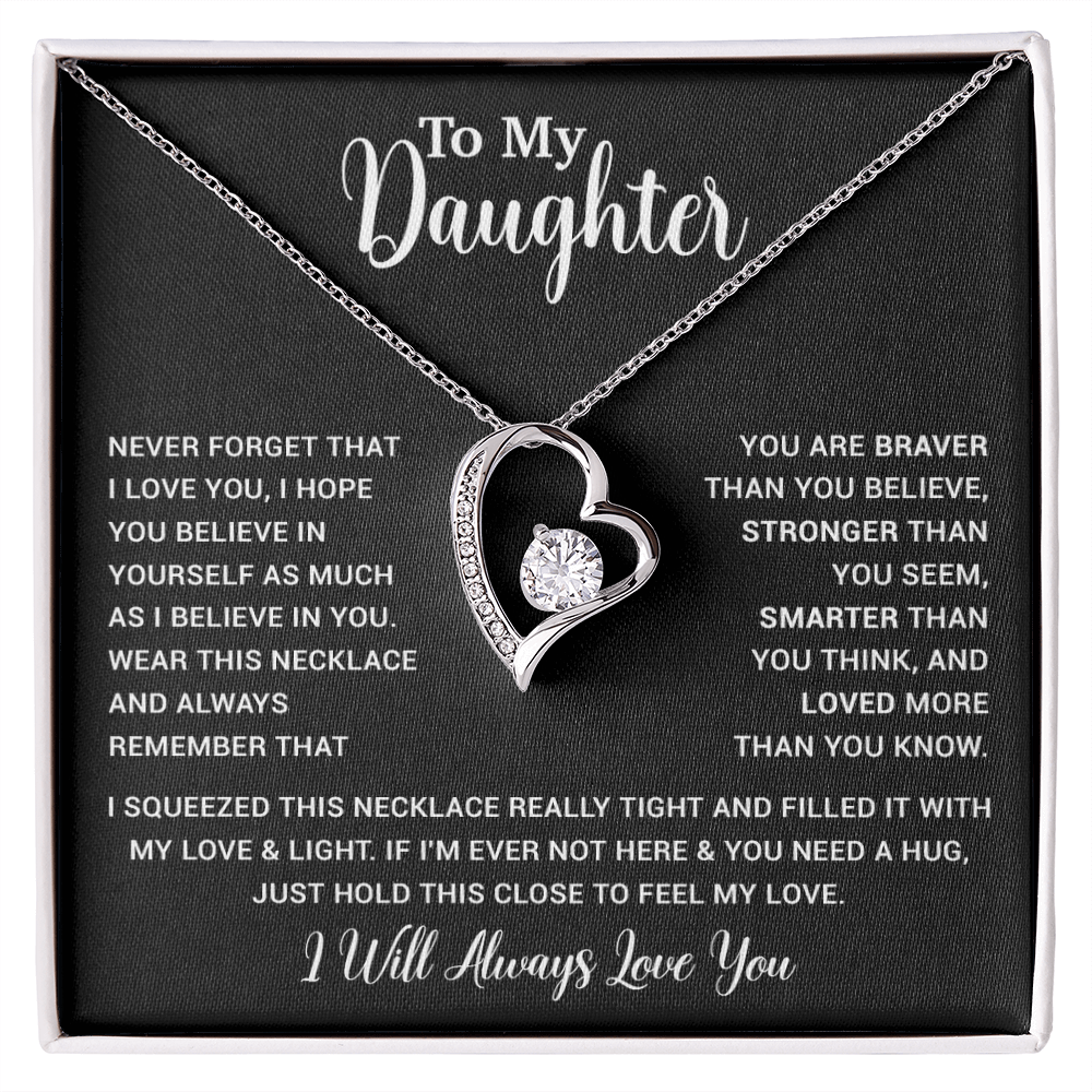 To My Daughter Necklace Gift for Daughter from Dad,Daughter Father Necklace 16_4_Black