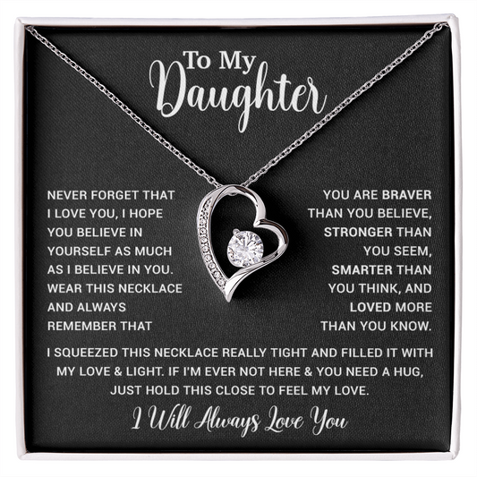 To My Daughter Necklace Gift for Daughter from Dad,Daughter Father Necklace 16_4_Black