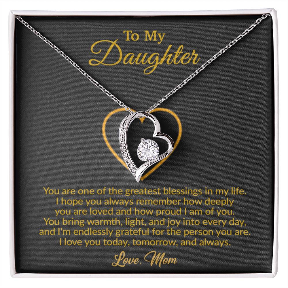 To My Daughter Necklace, Gift for Daughter from Mom, Mother Daughter Necklace 18_8_Gold