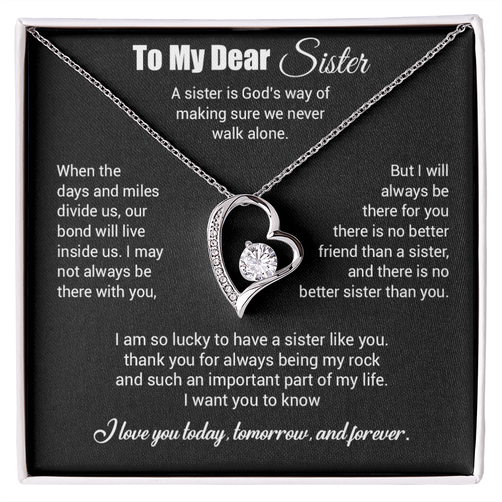 To My Sister Necklace, Brother to Sister, Birthday gift For Sister from Brother 3_4_Black