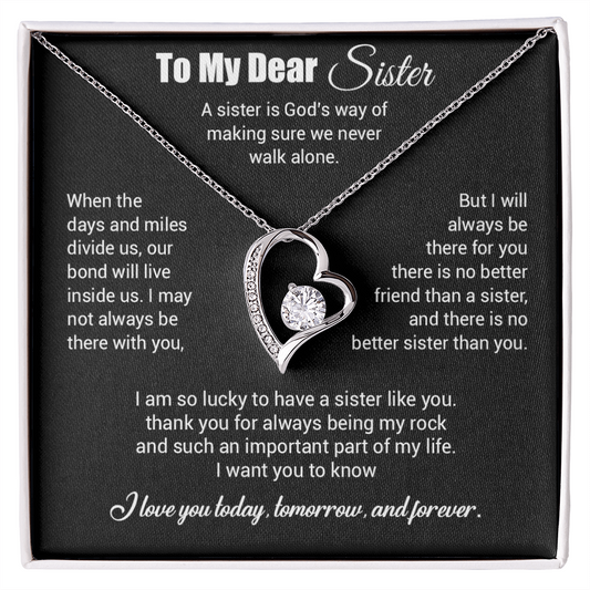 To My Sister Necklace, Brother to Sister, Birthday gift For Sister from Brother 3_4_Black