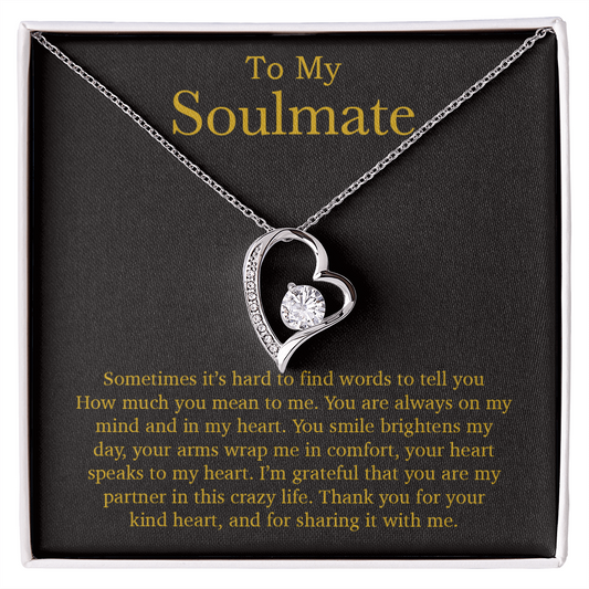 To My Soulmate Necklace, Valentines Day Gift, Soulmate Gifts, Birthday Gifts_Gold