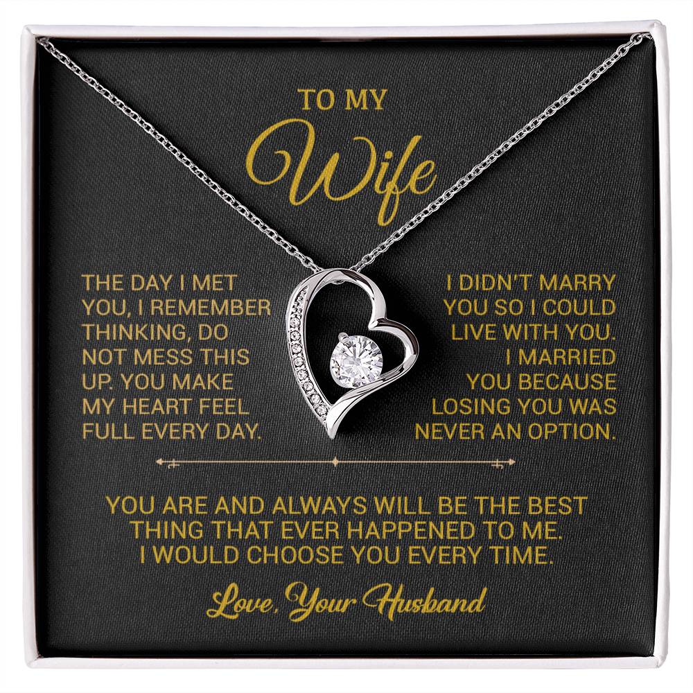To My Wife Necklace, Gift For Wife, Anniversary Gift For Wife, Christmas Gift 26_9_Gold