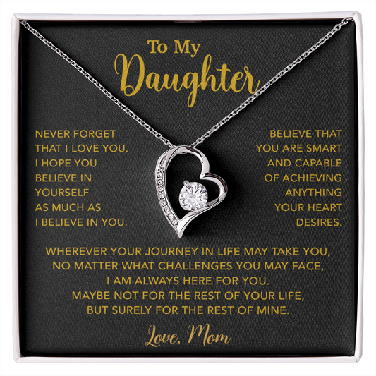To My Daughter Necklace, Gift for Daughter from Mom, Mother Daughter Necklace 18_5_Gold