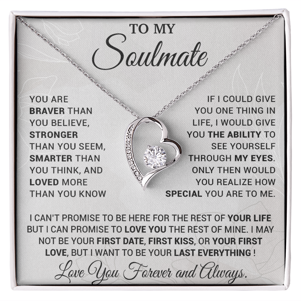 To My Soulmate Necklace, Necklace Gift, Soulmate Gift, Soulmate Jewelry