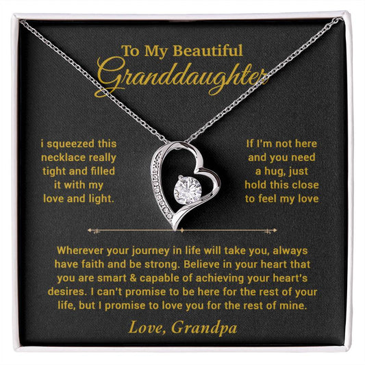 To My Granddaughter Necklace, Birthday Gift For Granddaughter, Birthday Gifts 11_6_Gold