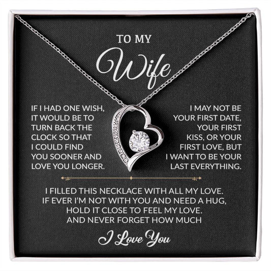 To My Wife Necklace, Gift For Wife, Anniversary Gift For Wife, Necklace For Wife 2_8_Black