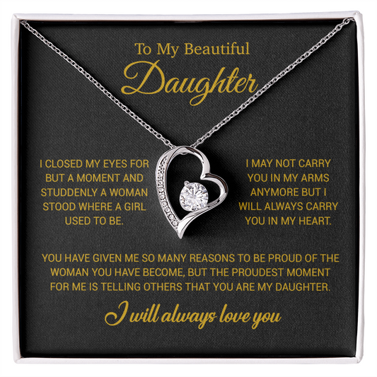 To My Daughter Necklace, Gift for Daughter from Dad, Daughter Father Necklace 24_11_Gold