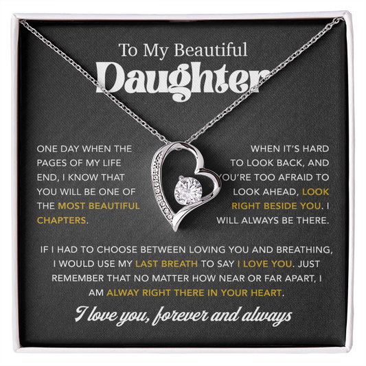 To My Daughter Necklace, Gift for Daughter from Dad, Father Daughter Necklace 7_7_Black