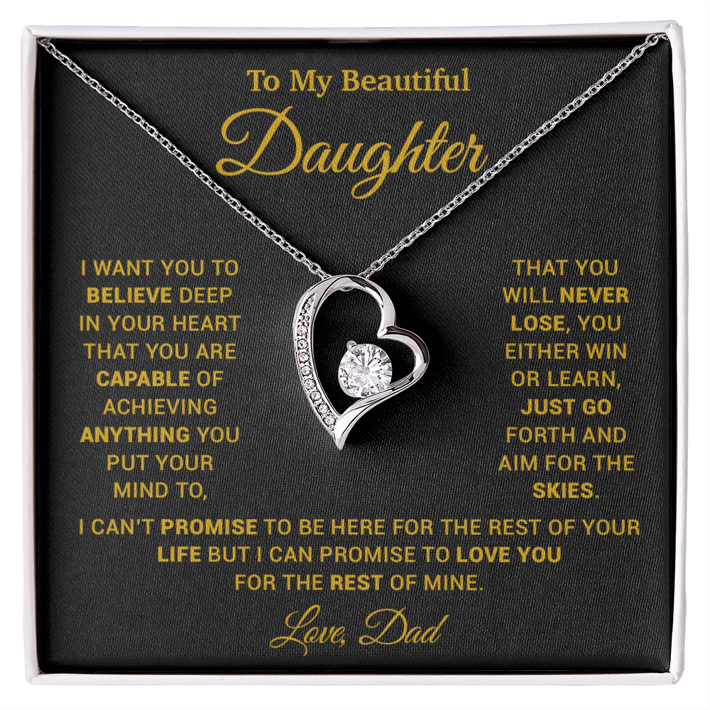 To My Daughter Necklace, Gift for Daughter from Dad, Father Daughter Necklace 26_2_Gold