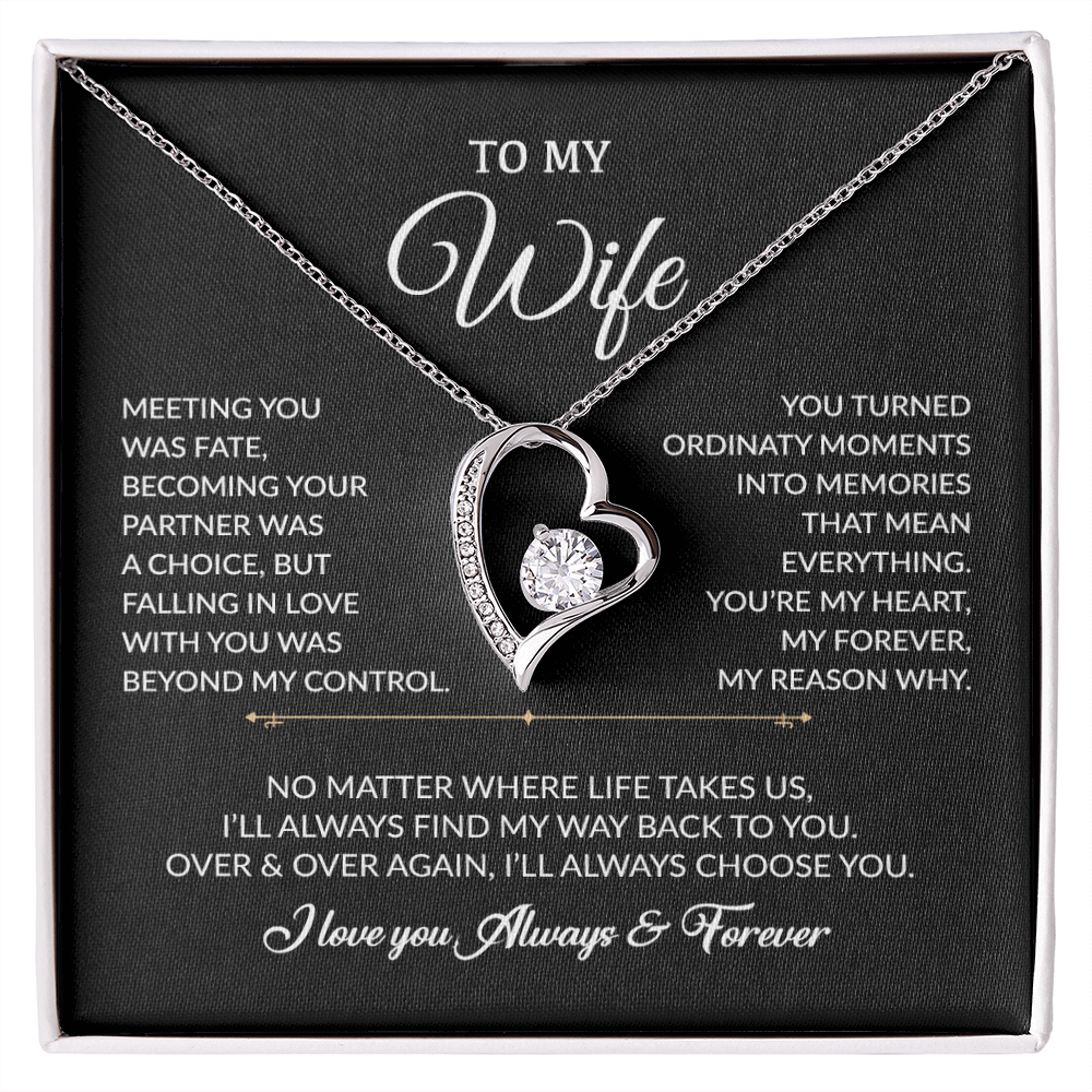 To My Wife Necklace, Gift For Wife, Anniversary Gift For Wife, Necklace For Wife 3_8_Black