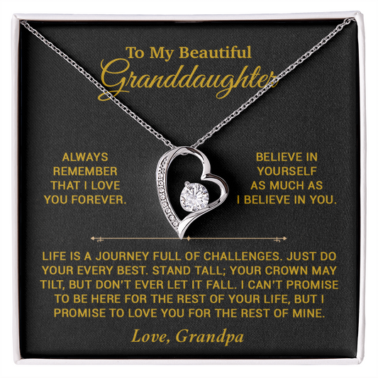 To My Granddaughter Necklace, Birthday Gift For Granddaughter, Birthday Gifts 7_6_Gold
