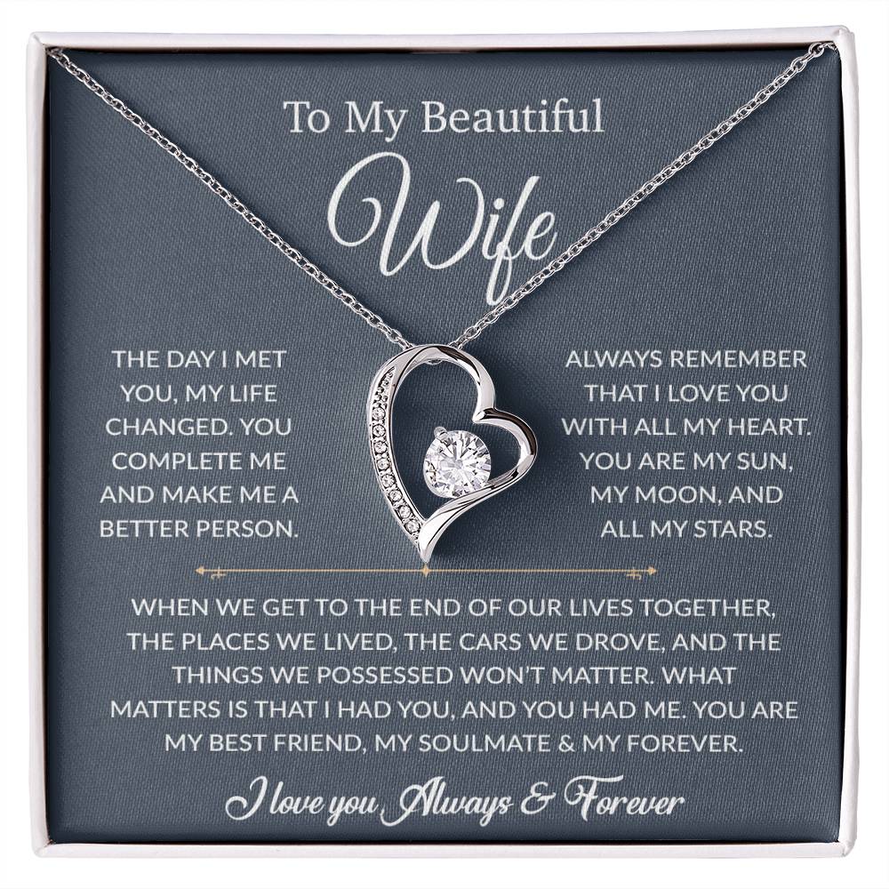 To My Wife Necklace, Gift For Wife, Anniversary Gift For Wife, Necklace For Wife 26_6_Blue