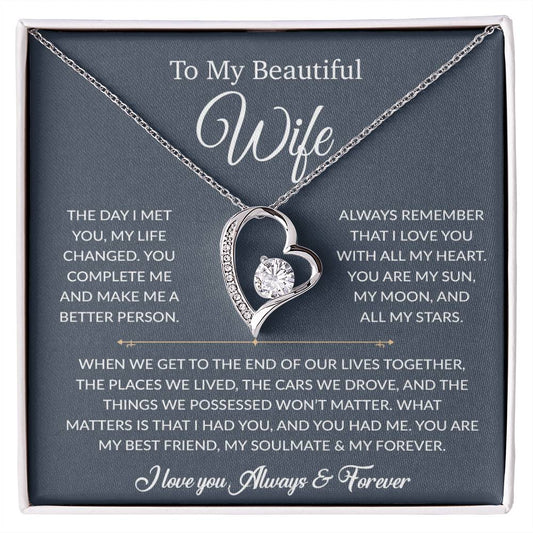 To My Wife Necklace, Gift For Wife, Anniversary Gift For Wife, Necklace For Wife 26_6_Blue