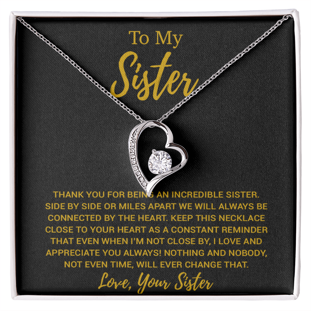 To My Sister Necklace, Brother to Sister, Birthday gift For Sister from Brother 13_8_Gold