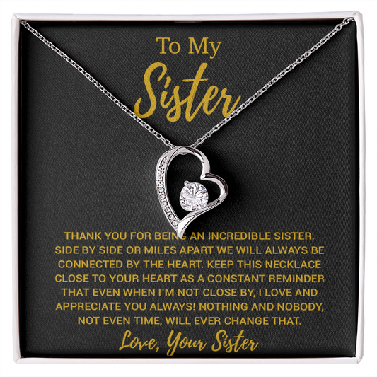 To My Sister Necklace, Brother to Sister, Birthday gift For Sister from Brother 13_8_Gold