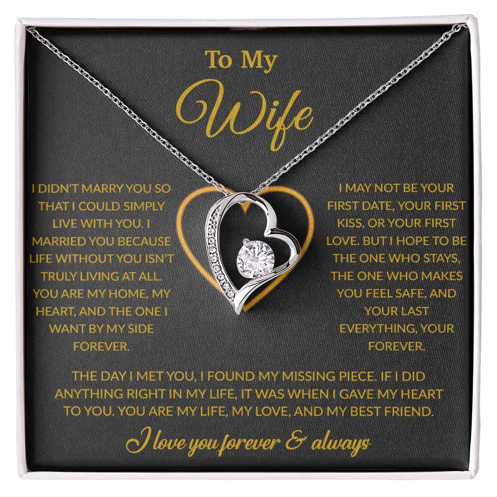 To My Wife Necklace, Gift For Wife, Anniversary Gift For Wife, Necklace For Wife 24_2_Gold