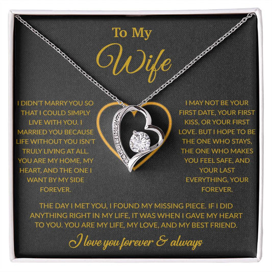 To My Wife Necklace, Gift For Wife, Anniversary Gift For Wife, Necklace For Wife 24_2_Gold