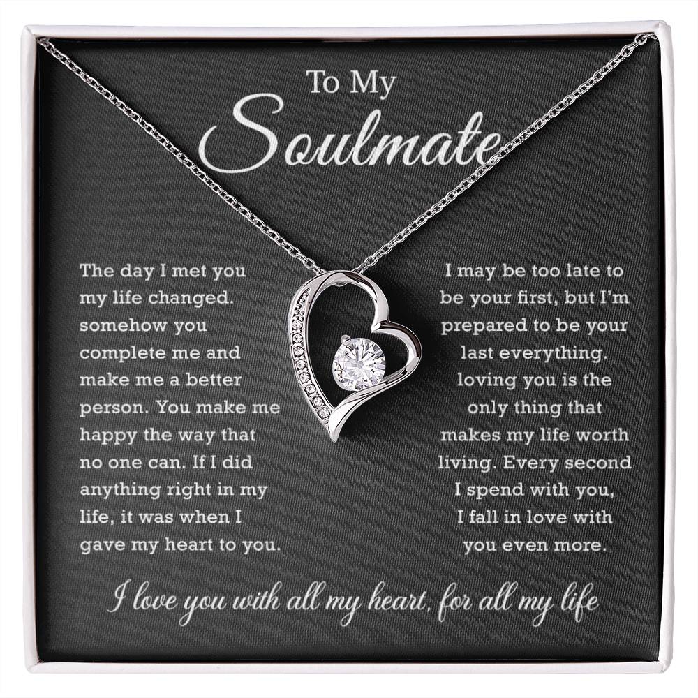 To My Soulmate Necklace, Gift For Wife, Girlfriend, Fiancee, Anniversary Gift, Birthday Gift