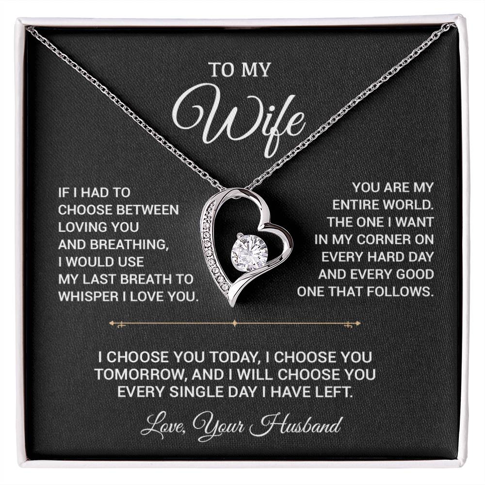 To My Wife Necklace, Gift For Wife, Anniversary Gift For Wife, Christmas Gift 20_9_Black