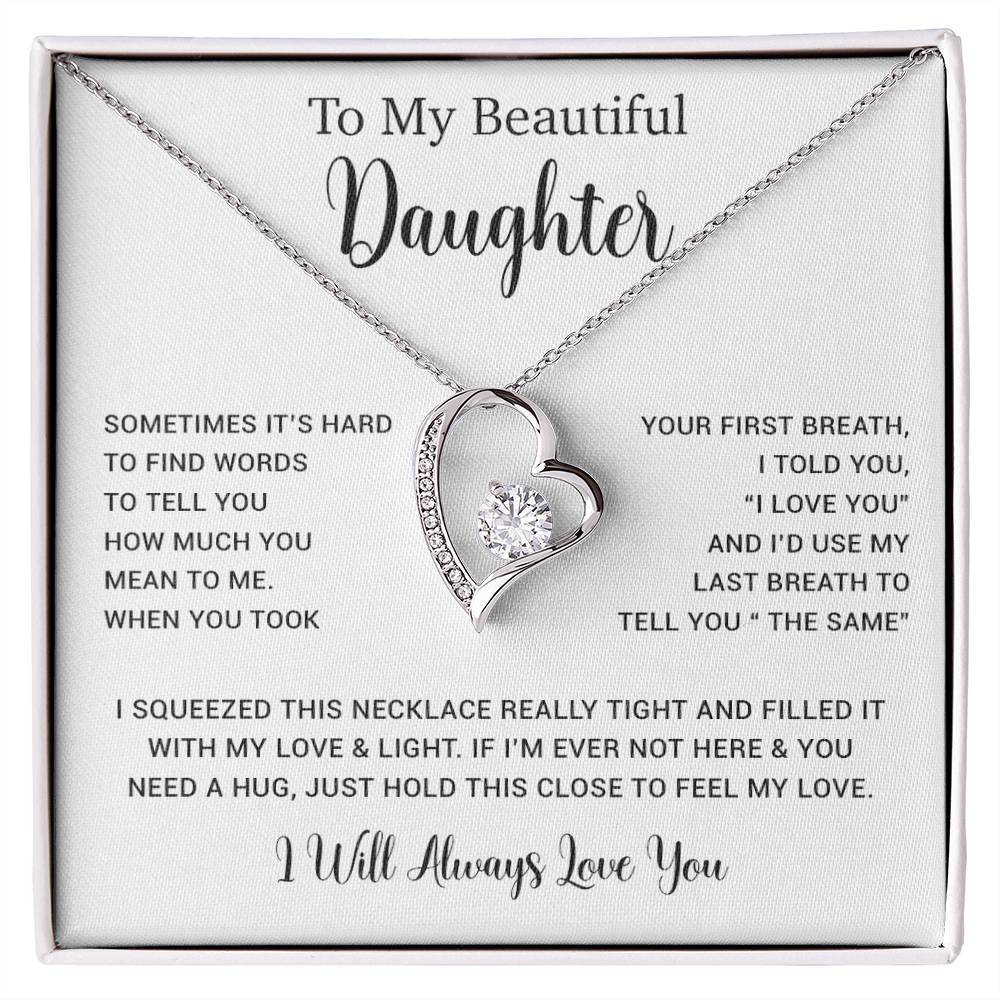 To My Daughter Necklace, Gift for Daughter from Dad, Father Daughter Necklace  11_5_White