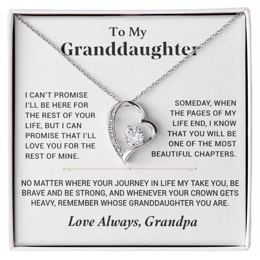 To My Granddaughter Necklace, Granddaughter Necklace Gift from Grandfather, Birthday Gift