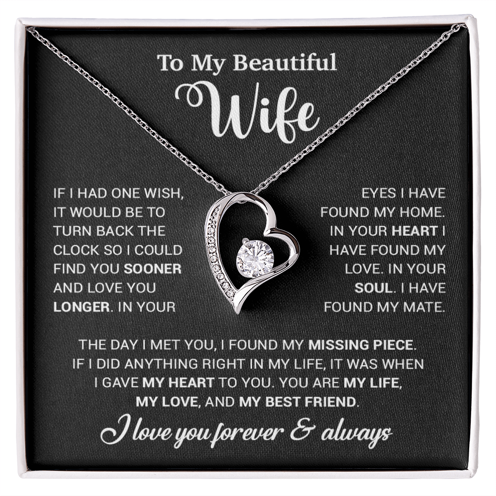 To My Wife Necklace, Wife Gift From Husband, Wife Husband Necklace, Christmas Gift 28_10_Black