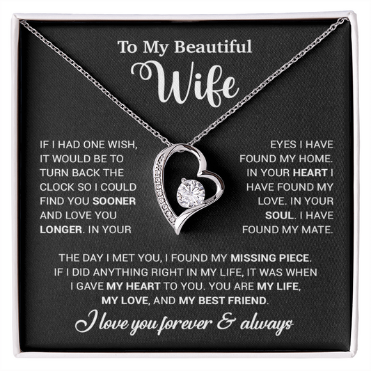 To My Wife Necklace, Wife Gift From Husband, Wife Husband Necklace, Christmas Gift 28_10_Black