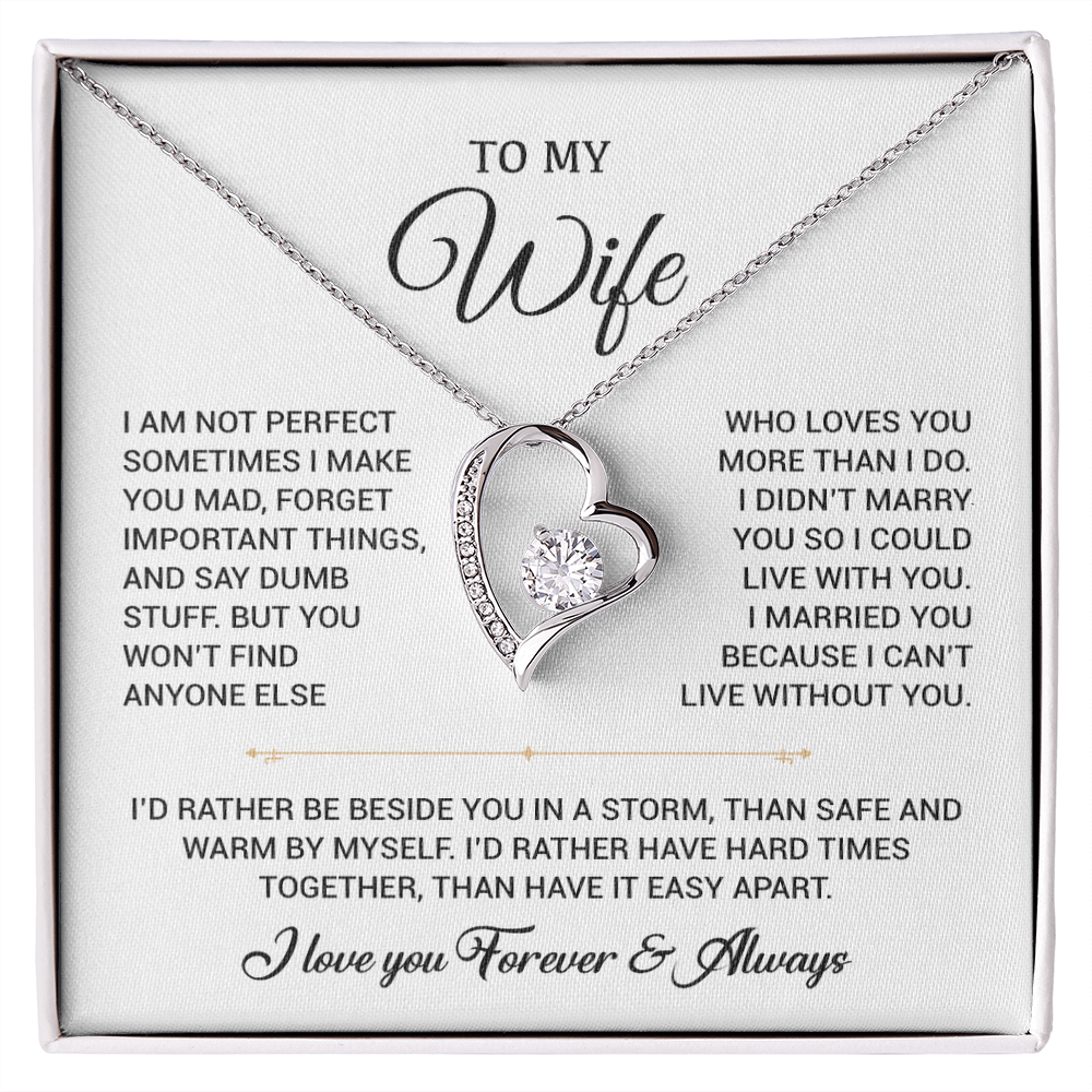 To My Wife Necklace, Gift For Wife, Anniversary Gift For Wife, Christmas Gift 18_9_White