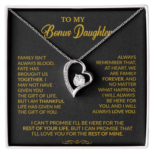 To My Bonus Daughter Necklace, Gift for Bonus Daughter, Step Daughter Birthday 30_9_Gold