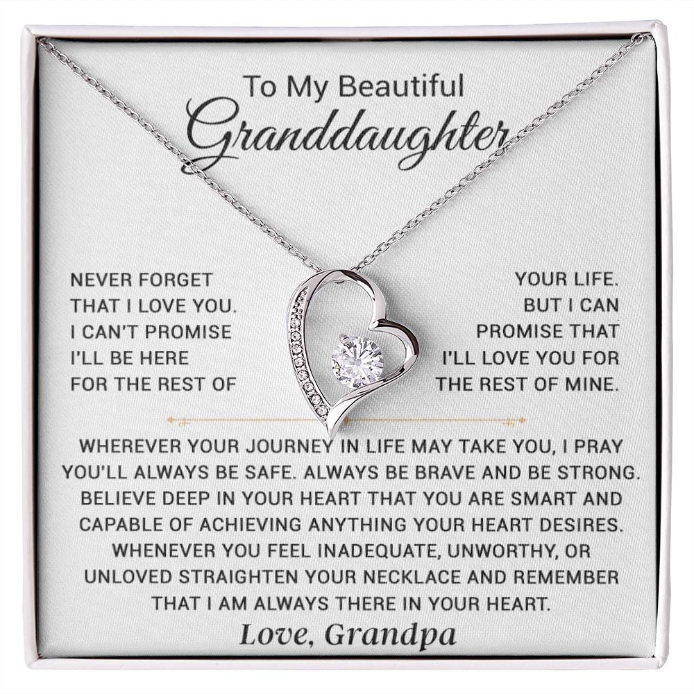 To My Granddaughter Necklace, Granddaughter Gift from Grandpa, Christmas Gift