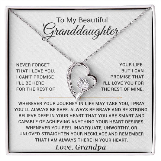To My Granddaughter Necklace, Granddaughter Gift from Grandpa, Christmas Gift