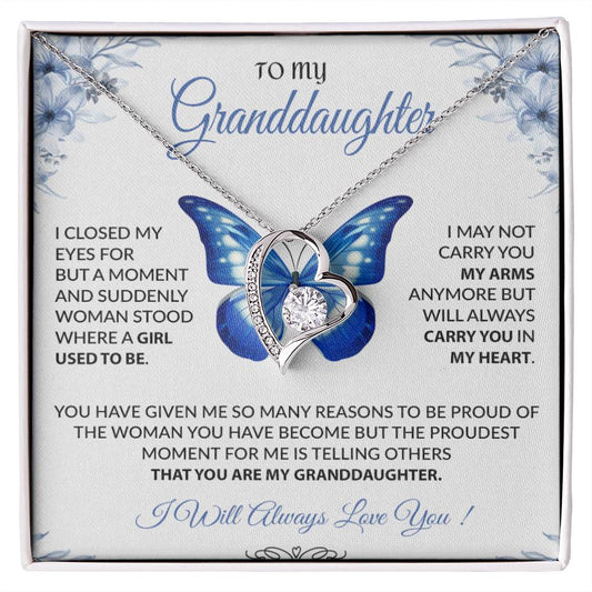 To My Granddaughter Necklace, Gift for Granddaughter from Grandpa Grandma