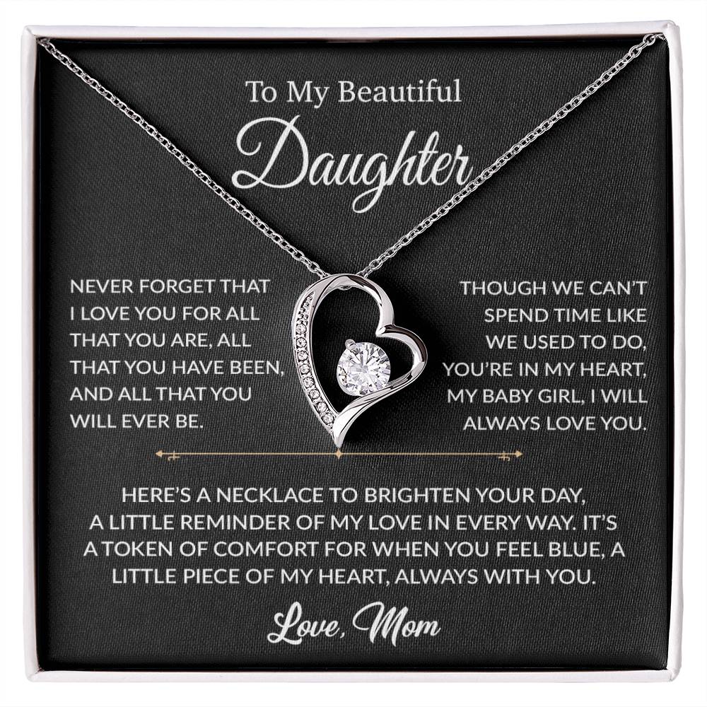To My Daughter Necklace, Gift for Daughter from mom, Daughter mother Necklace 27_6_Black