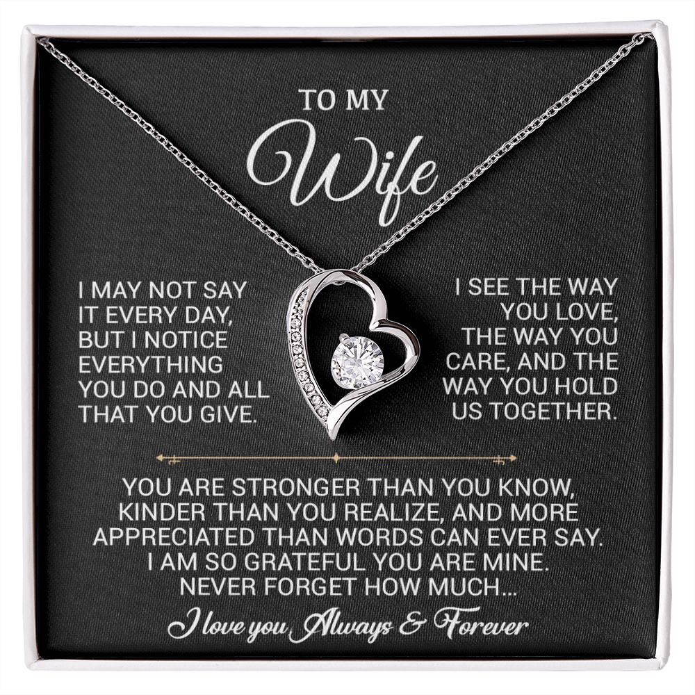 To My Wife Necklace, Gift For Wife, Anniversary Gift For Wife, Christmas Gift 27_9_Black