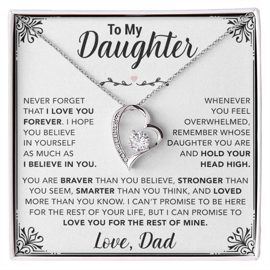 To My Daughter Necklace, Gift for Daughter from Dad, Father Daughter Necklace  30_11