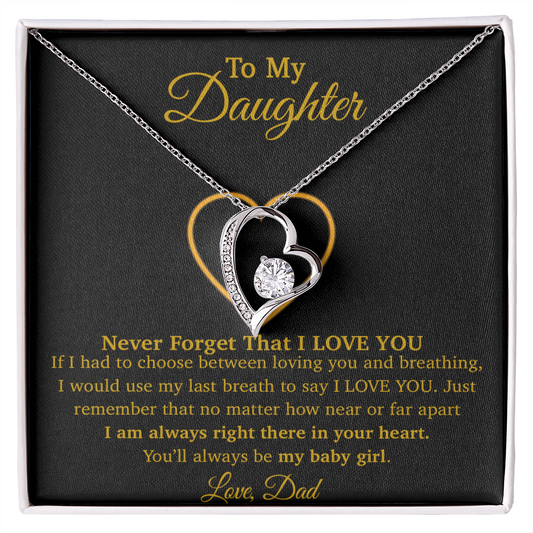 To My Daughter Necklace, Gift For Daughter From Dad, Daughter Father Necklace 8_1_Gold