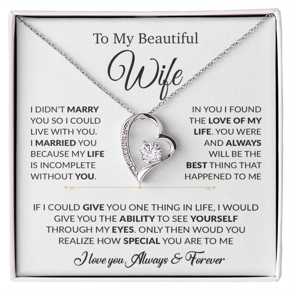 To My Wife Necklace, Gift For Wife, Anniversary Gift For Wife, Necklace For Wife 23_6_White