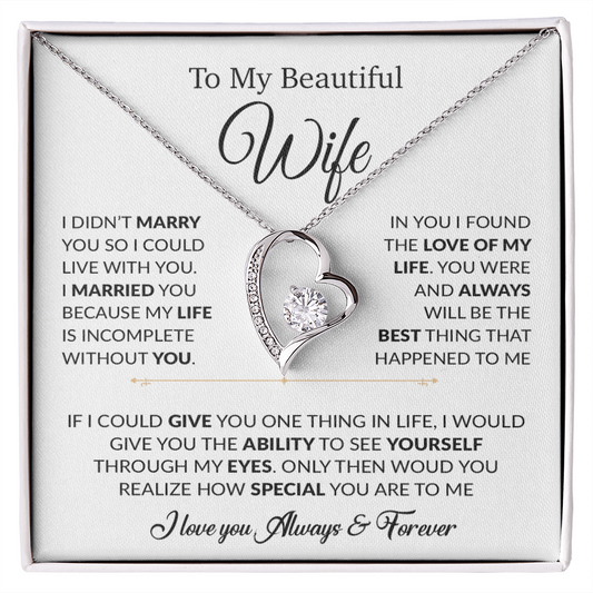 To My Wife Necklace, Gift For Wife, Anniversary Gift For Wife, Necklace For Wife 23_6_White