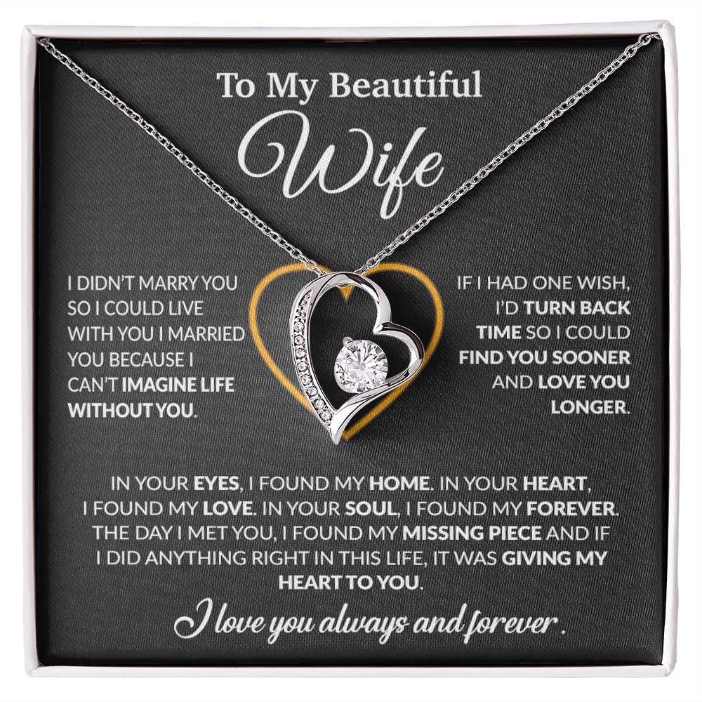 To My Wife Necklace, Wife Gift from Husband, Christmas Gift 8_12_Black