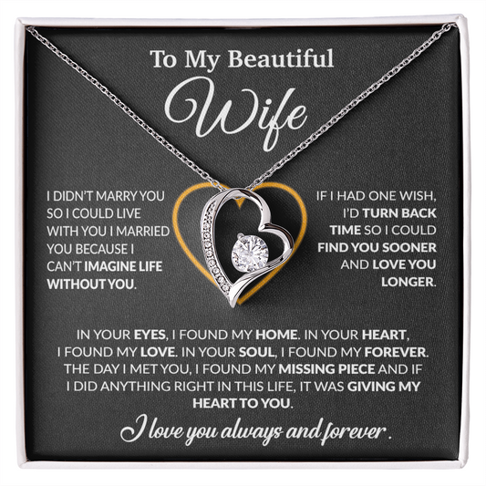 To My Wife Necklace, Wife Gift from Husband, Christmas Gift 8_12_Black