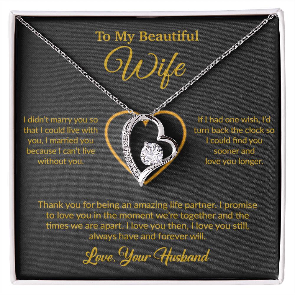 To My Wife Necklace, Gift For Wife, Anniversary Gift For Wife, Necklace For Wife 12_6_Gold