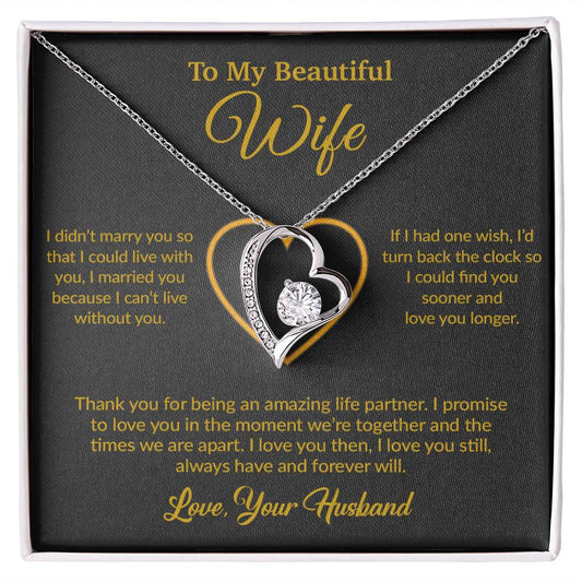 To My Wife Necklace, Gift For Wife, Anniversary Gift For Wife, Necklace For Wife 12_6_Gold