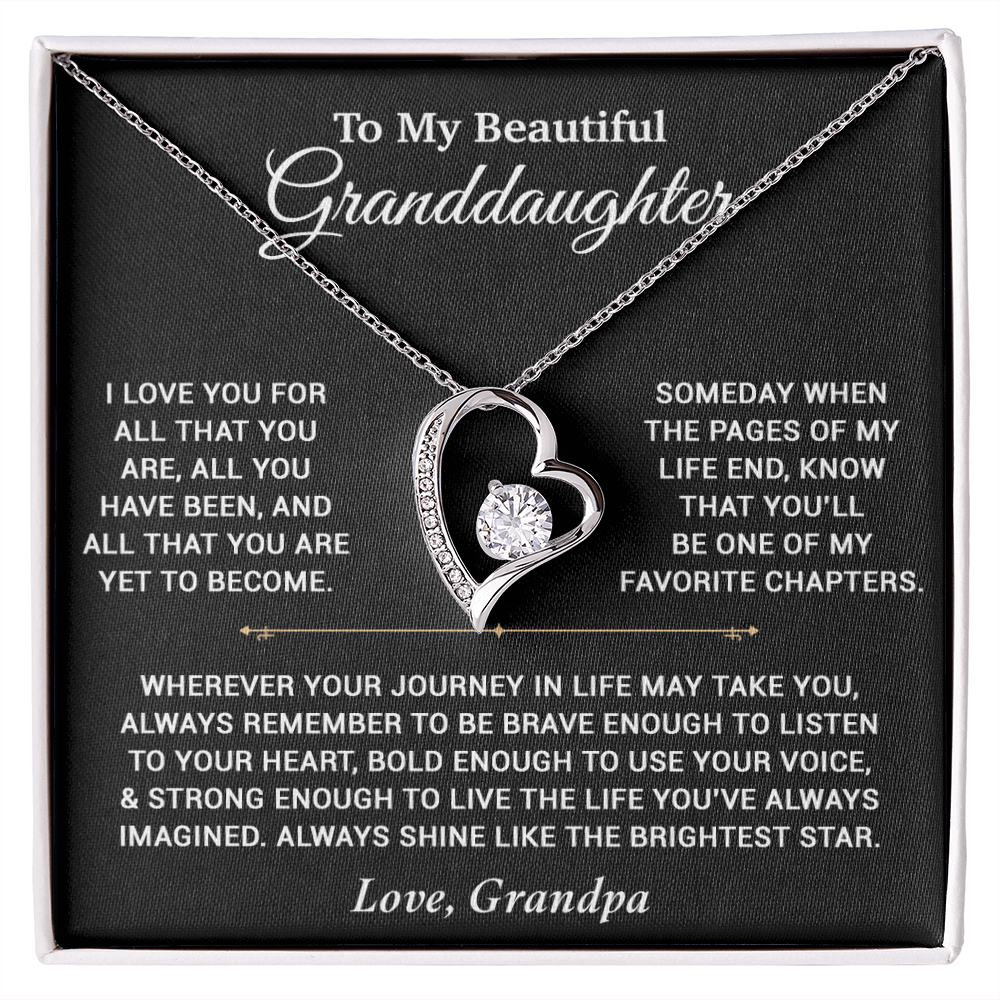 To My Granddaughter Necklace, Birthday Gift For Granddaughter, Birthday Gifts 12_6_Black