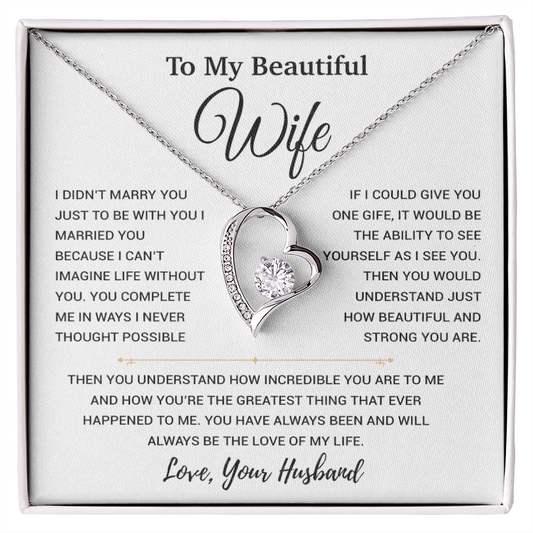 To My Wife Necklace, Christmas Gifts For Women, Anniversary Gift For Wife 11_9_White