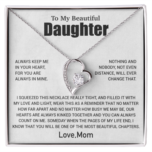 To My Daughter Necklace, Daughter Mother Necklace, Daughter Gift From Mom 2_6_White
