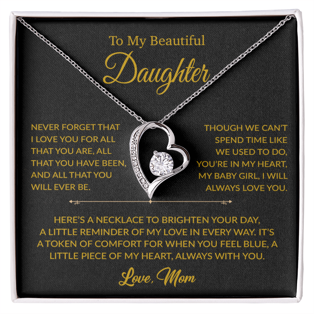 To My Daughter Necklace, Gift for Daughter from mom, Daughter mother Necklace 27_6_Gold