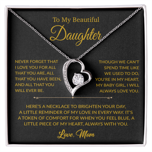 To My Daughter Necklace, Gift for Daughter from mom, Daughter mother Necklace 27_6_Gold