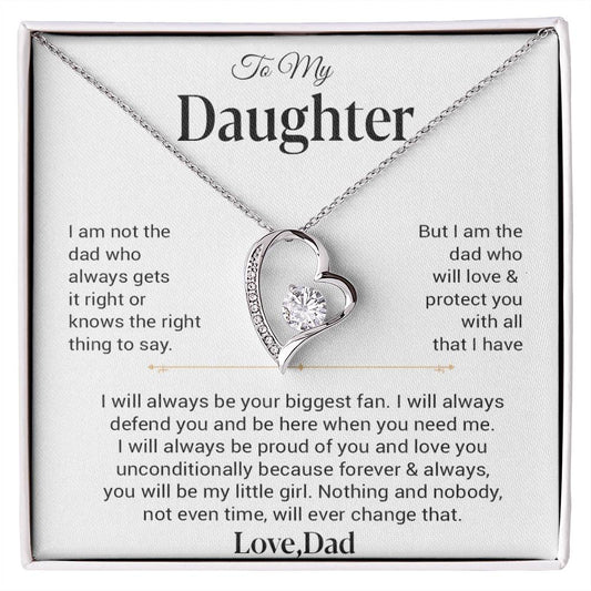 To My Daughter Necklace, Gift for Daughter from Dad, Father Daughter Necklace 21_11_White